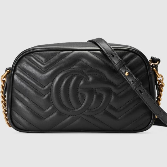 Authentic Gucci Black Mini GG Marmont Camera Bag EUC - Picture 2 of 15